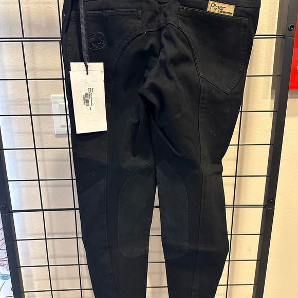 Piper smartpak black denim breeches with knee patch nwt women’s - Picture 2 of 7